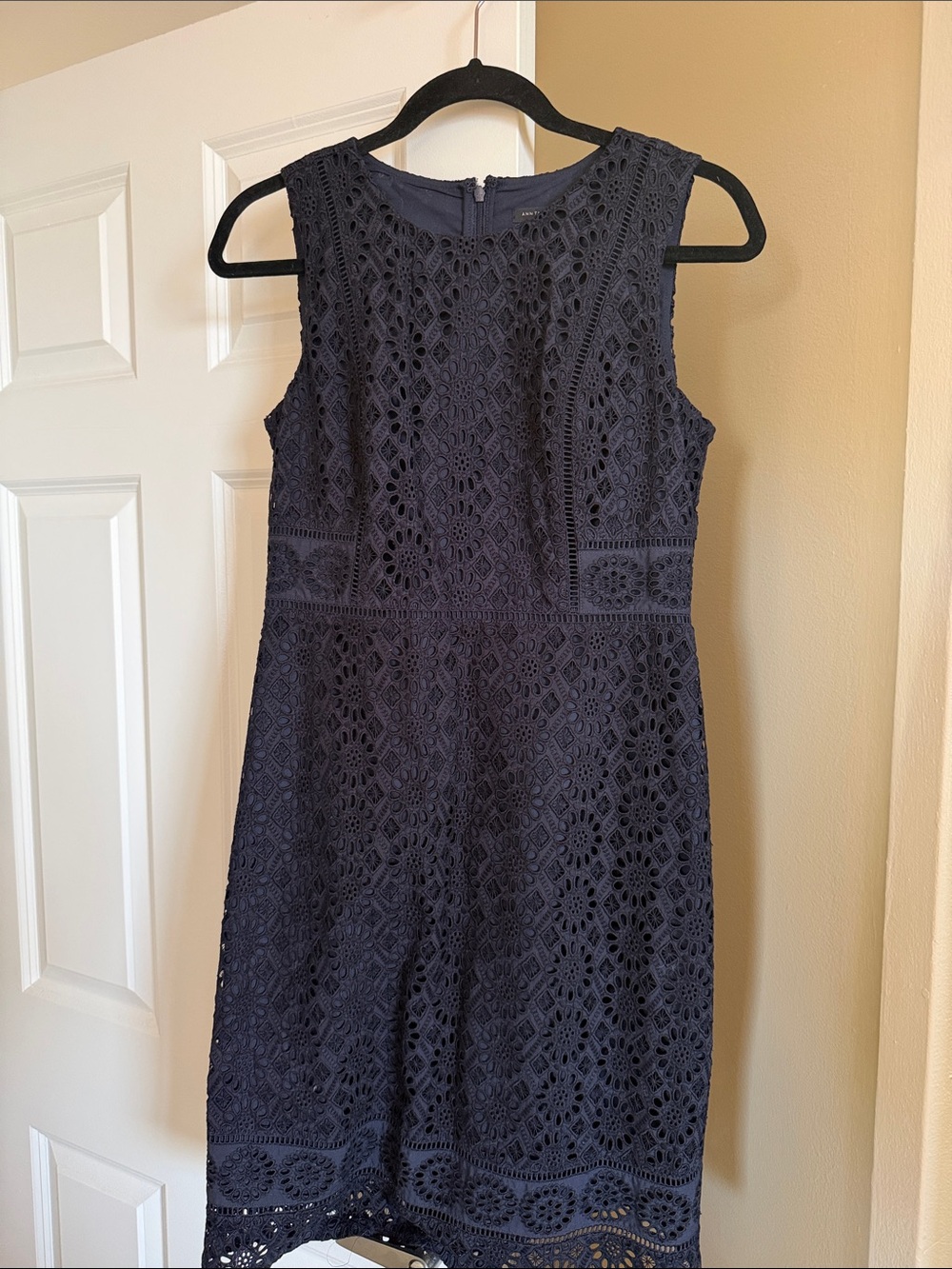 Ann Taylor Navy Eyelet Dress